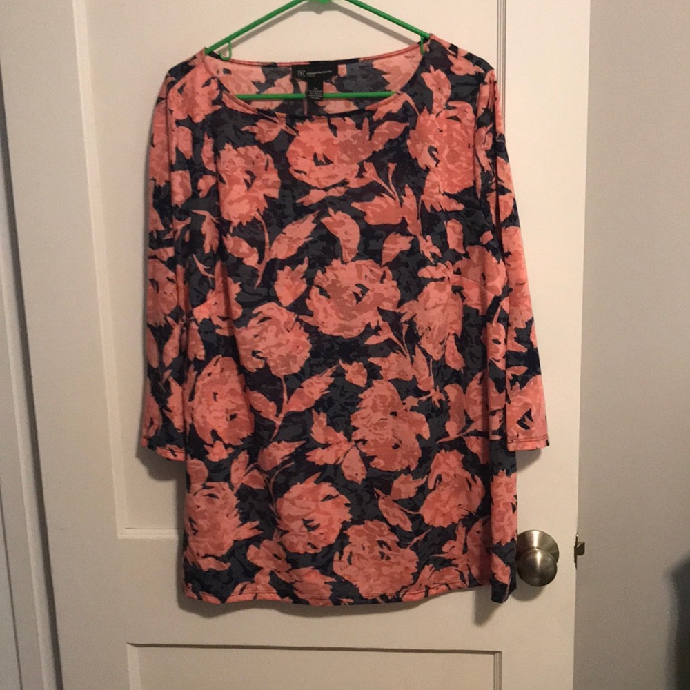 Inc floral 3/4 sleeve tee